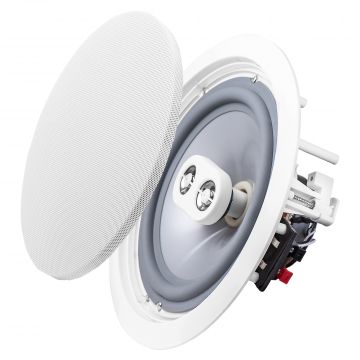 8" Weather-Resistant Outdoor/ Indoor Dual Tweeter Stereo In-Ceiling Speaker, Single - ICE800TTWRS